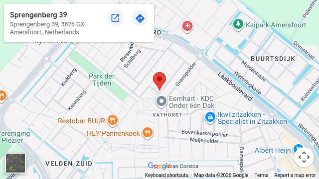 Locatie van Pedicurepraktijk Margriet op de kaart: Sprengenberg 39 in Vathorst, Amersfoort